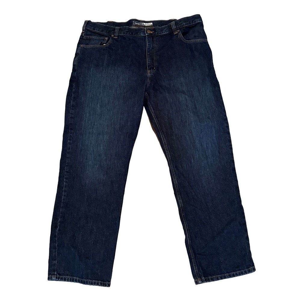 Carhartt Jeans Mens 42x32 Dark Wash Relaxed Fit Straight Leg BD5119-M Denim